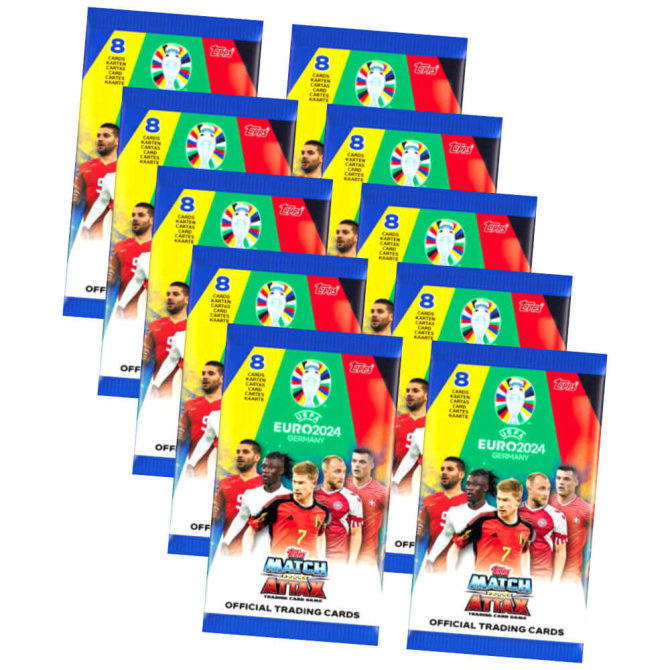 Topps UEFA EURO 2024 Germany Match Attax Karten - EM Sammelkarten - 10 Booster
