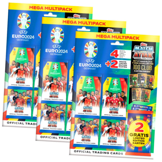 Topps UEFA EURO 2024 Germany Match Attax Karten - EM Sammelkarten - 3 Ultra Multipack
