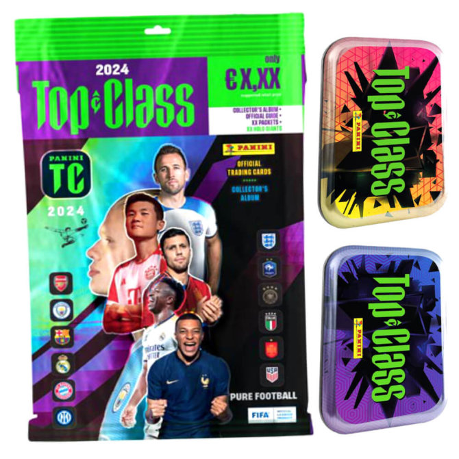 Panini Top Class Karten 2024 - Trading Cards - Sammelkarten - 1 Starter + 2 Pocket Tin