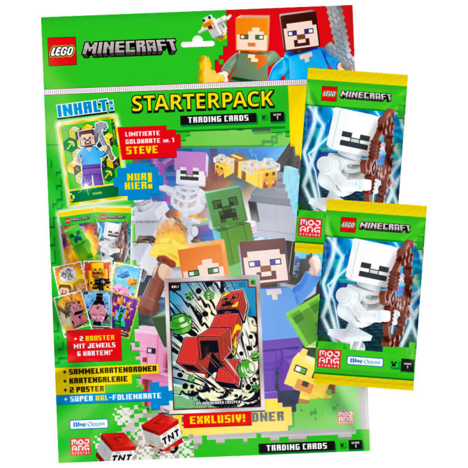 Lego Minecraft Karten Serie 1 - Sammelkarten Trading Cards (2024) - 1 Starter + 2 Booster