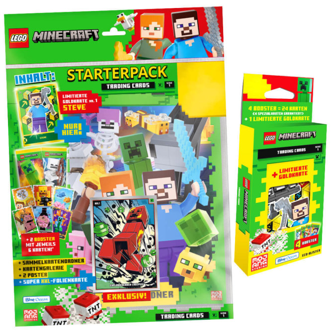 Lego Minecraft Karten Serie 1 - Sammelkarten Trading Cards (2024) - 1 Starter + 1 Blister