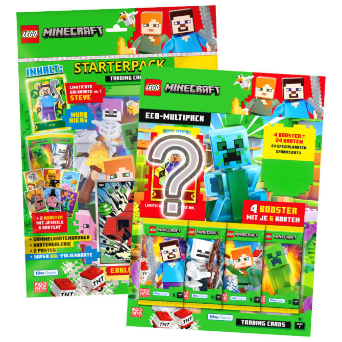 Lego Minecraft Karten Serie 1 - Sammelkarten Trading Cards (2024) - 1 Starter + 1 Multipack