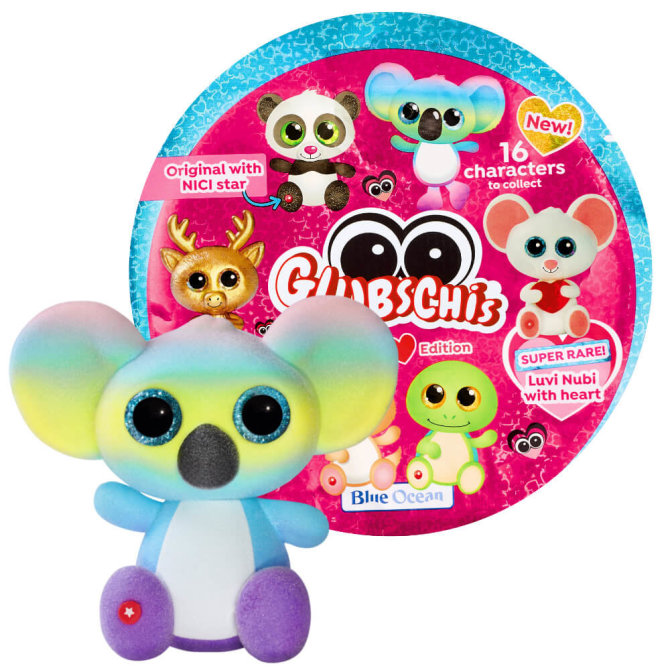 Blue Ocean Glubschis Sammelfiguren Herz Serie 2 - Glubschi Glitzer - Figur Koko-Rainbow (selten)