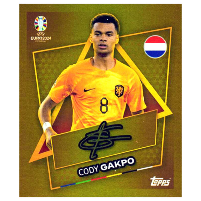 Topps UEFA EURO 2024 Fußball EM Sammelsticker - Gold Signature Sticker - Cody Gakpo