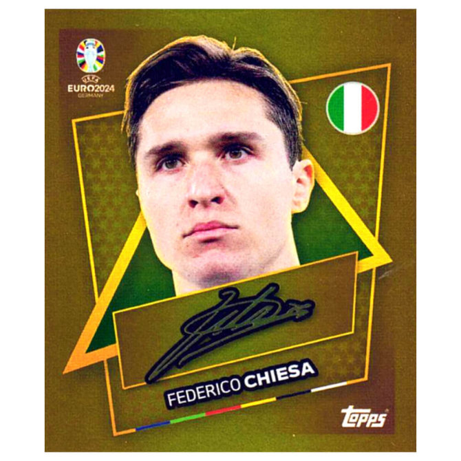 Topps UEFA EURO 2024 Fußball EM Sammelsticker - Gold Signature Sticker - Federico Chiesa
