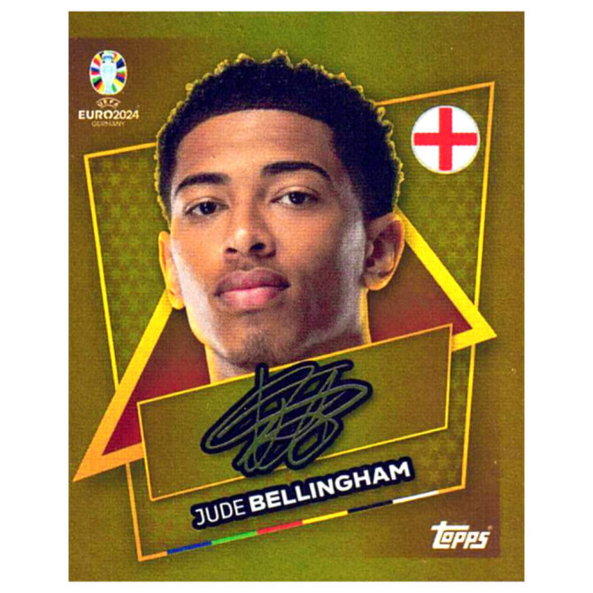 Topps UEFA EURO 2024 Fußball EM Sammelsticker - Gold Signature Sticker - Jude Bellingham