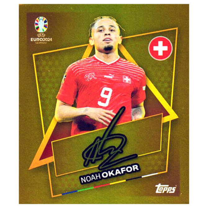 Topps UEFA EURO 2024 Fußball EM Sammelsticker - Gold Signature Sticker - Noah Okafor