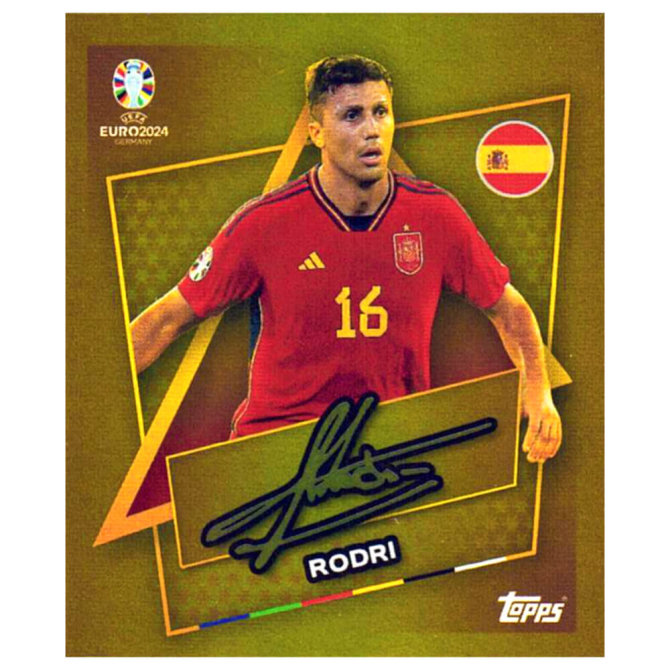 Topps UEFA EURO 2024 Fußball EM Sammelsticker - Gold Signature Sticker - Rodri