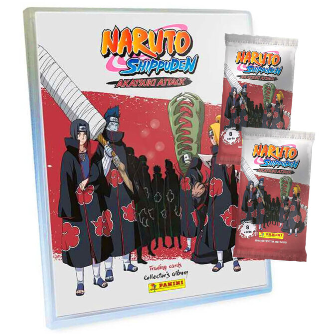Naruto Shippuden Karten - Akatsuki Attack Trading Cards (2024) - Sammelkarten - 1 Mappe + 2 Booster