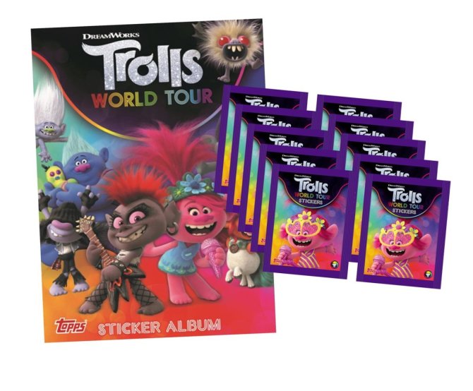 Trolls World Tour (2020 - Sticker & Stickercards - 1 Album + 10 Tüten