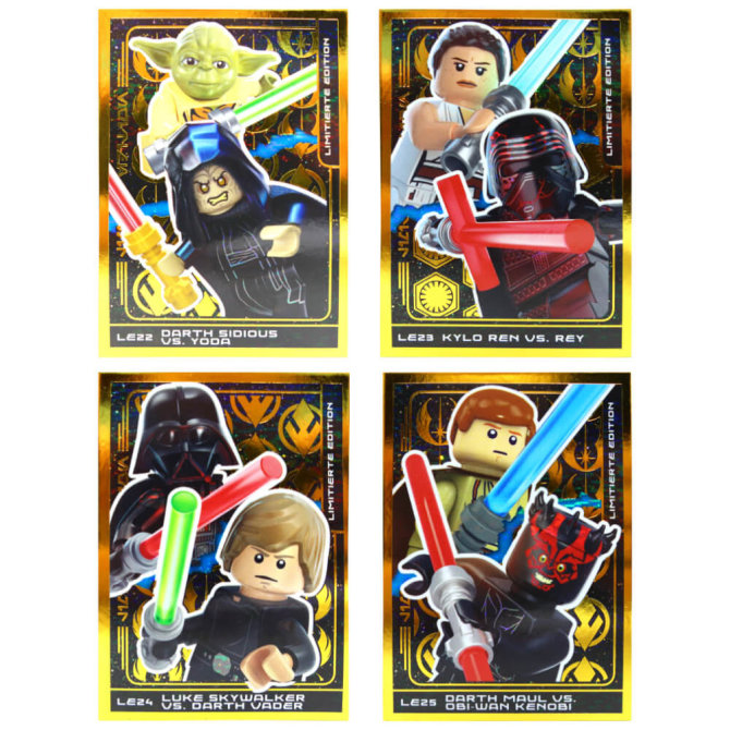 Lego Star Wars Karten Trading Cards Serie 5 - Jubiläum Sammelkarten (2024) - LE22+LE23+LE24+LE25 Gold Karte