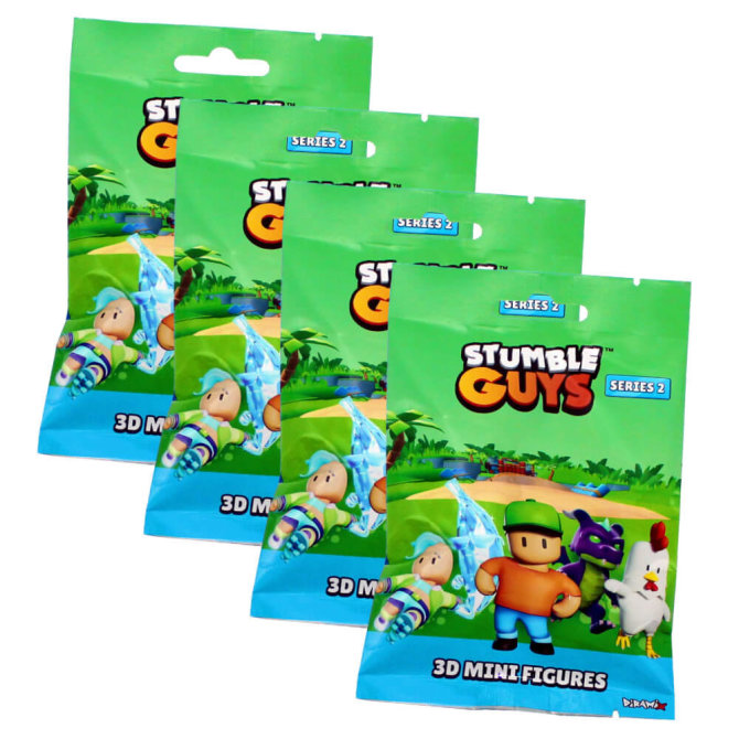 Stumble Guys 3D Sammelfiguren Serie 2 - Chrome Crystal Figur - 4 Tüten