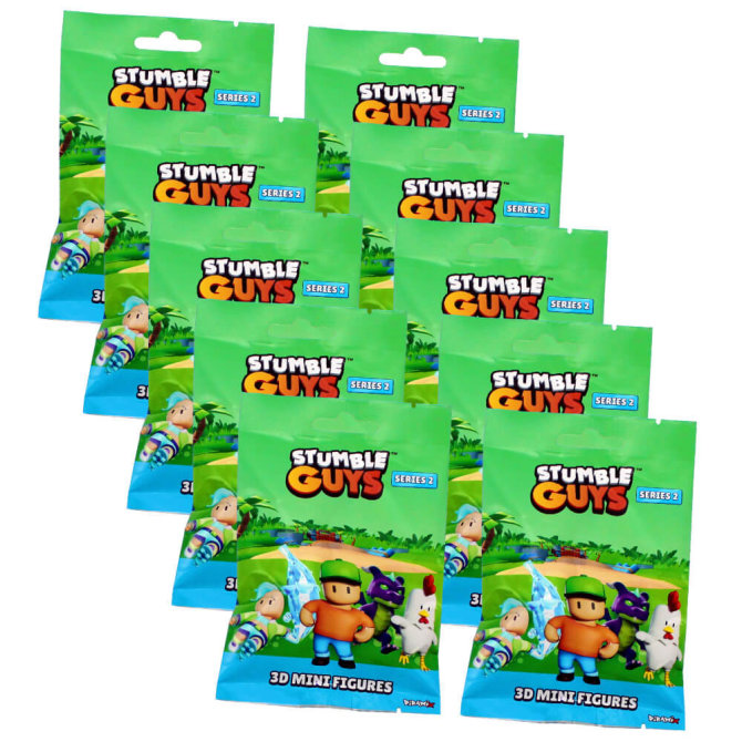Stumble Guys 3D Sammelfiguren Serie 2 - Chrome Crystal Figur - 10 Tüten