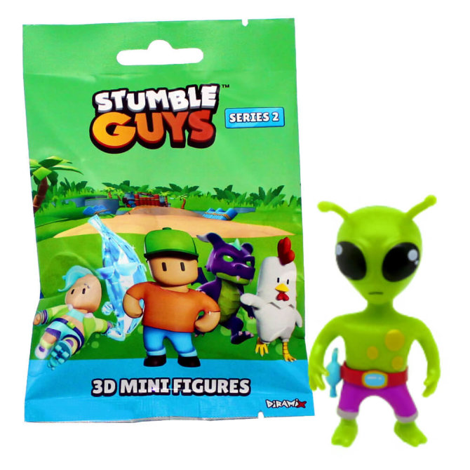 Stumble Guys 3D Sammelfiguren Serie 2 - Chrome Crystal - Figur 15. Green Alien