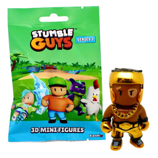 Stumble Guys 3D Sammelfiguren Serie 2 - Figur 24. Golden Gloves (Chrome)