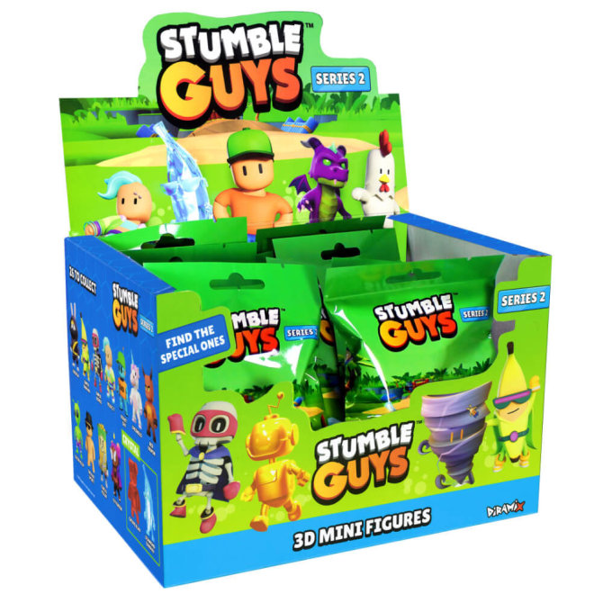 Stumble Guys 3D Sammelfiguren Serie 2 - Chrome Crystal Figur - 1 Display (18 Tüten)