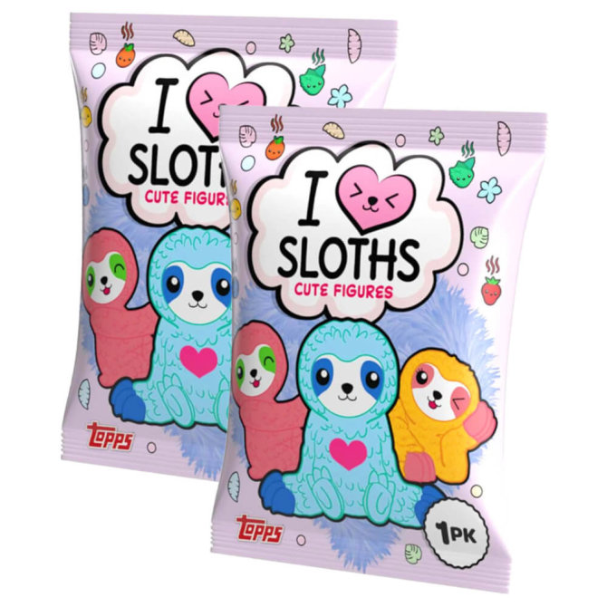 Topps - Faultiere - I Love Sloths - Sammelfiguren - 2 Tüten