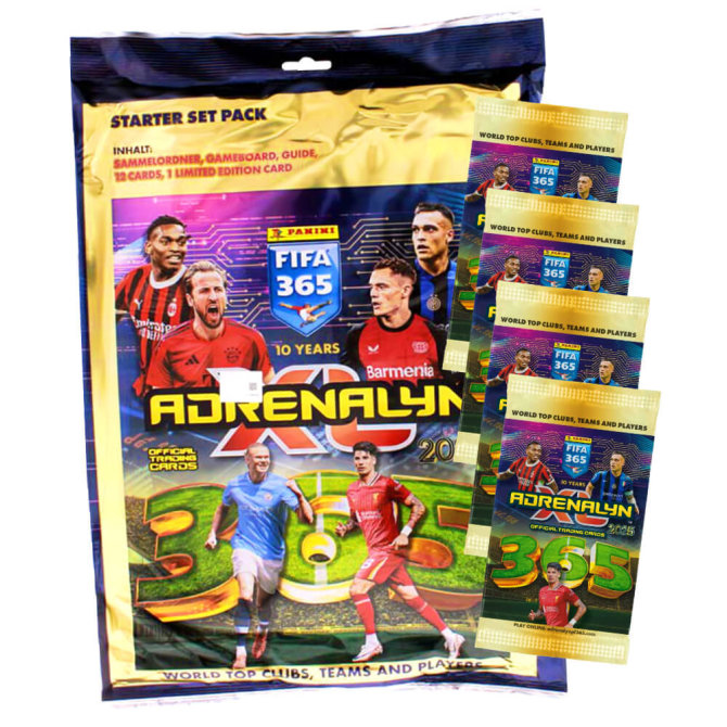 Panini Fifa 365 Karten 2025 - Trading Cards Sammelkarten - 1 Starter + 4 Booster
