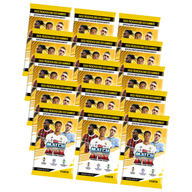Topps Match Attax Karten Champions League 2024-2025 - 15 Booster Sammelkarten