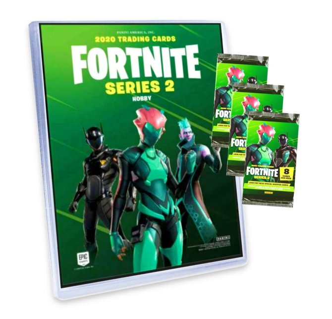 Panini Fortnite Karten Hobby Serie 2 (2020/2021) - Fortnite Trading Cards Sammelkarten - 1 Sammelmappe + 3 Booster
