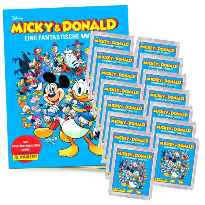 Mickey & Donald Sticker - Fantastische Welt Sammelsticker (2025) - 1 Album + 15 Tüten
