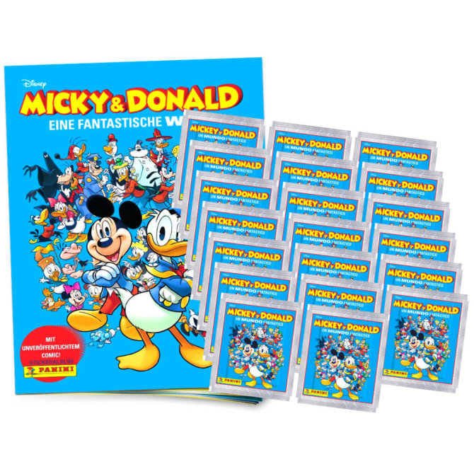 Mickey & Donald Sticker - Fantastische Welt Sammelsticker (2025) - 1 Album + 20 Tüten