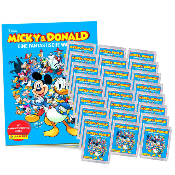 Mickey & Donald Sticker - Fantastische Welt Sammelsticker (2025) - 1 Album + 25 Tüten