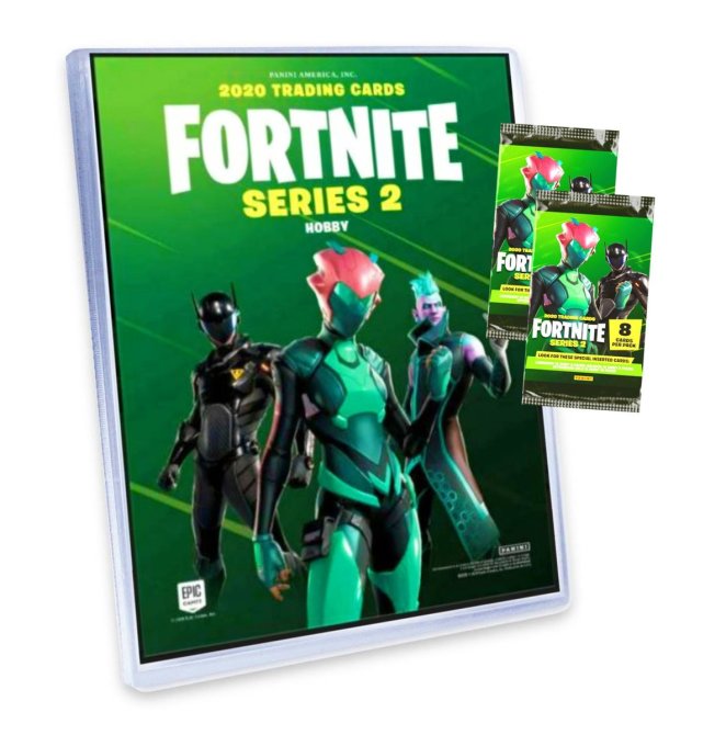 Panini Fortnite Karten Hobby Serie 2 (2020/2021) - Fortnite Trading Cards Sammelkarten - 1 Sammelmappe + 2 Booster