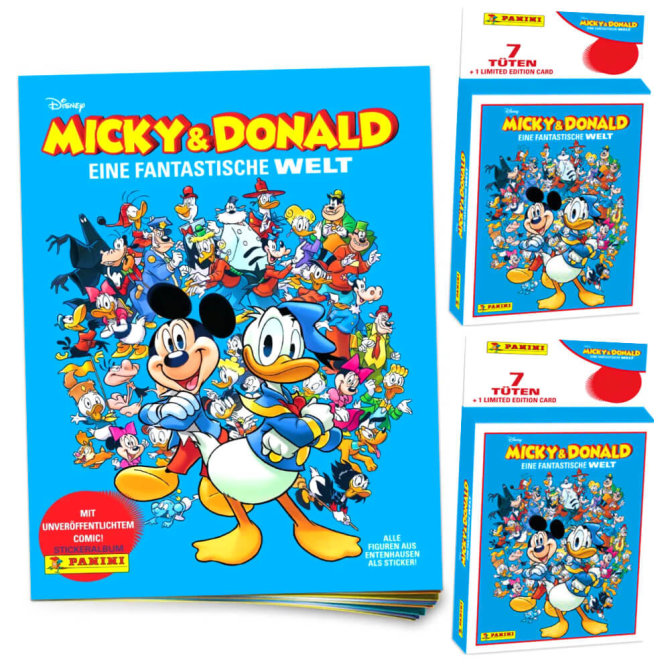 Mickey & Donald Sticker - Fantastische Welt Sammelsticker (2025) - 1 Album + 2 Blister