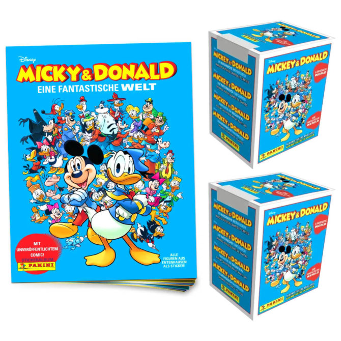 Mickey & Donald Sticker - Fantastische Welt Sammelsticker (2025) - 1 Album + 2 Display