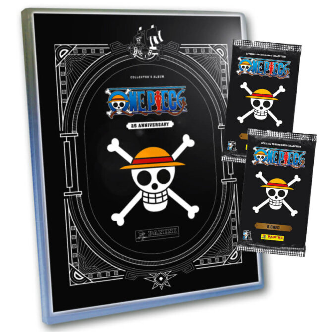 Panini One Piece Karten - Anniversary Sammelkarten (2025) - 1 Mappe + 2 Booster