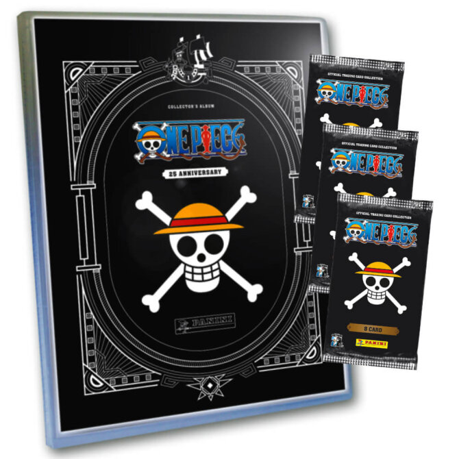 Panini One Piece Karten - Anniversary Sammelkarten (2025) - 1 Mappe + 3 Booster