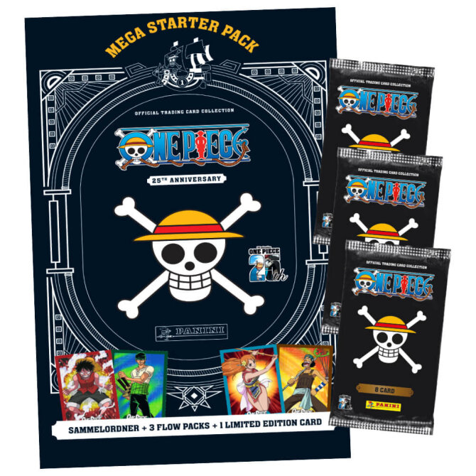 Panini One Piece Karten - Anniversary Sammelkarten (2025) - 1 Starter + 3 Booster