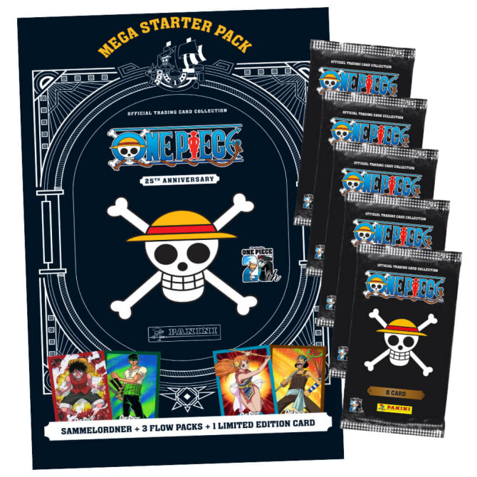 Panini One Piece Karten - Anniversary Sammelkarten (2025) - 1 Starter + 5 Booster