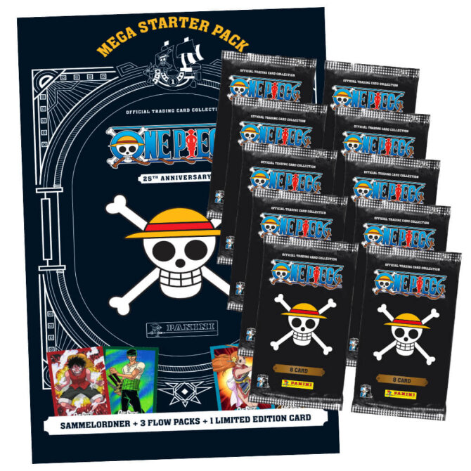 Panini One Piece Karten - Anniversary Sammelkarten (2025) - 1 Starter + 10 Booster