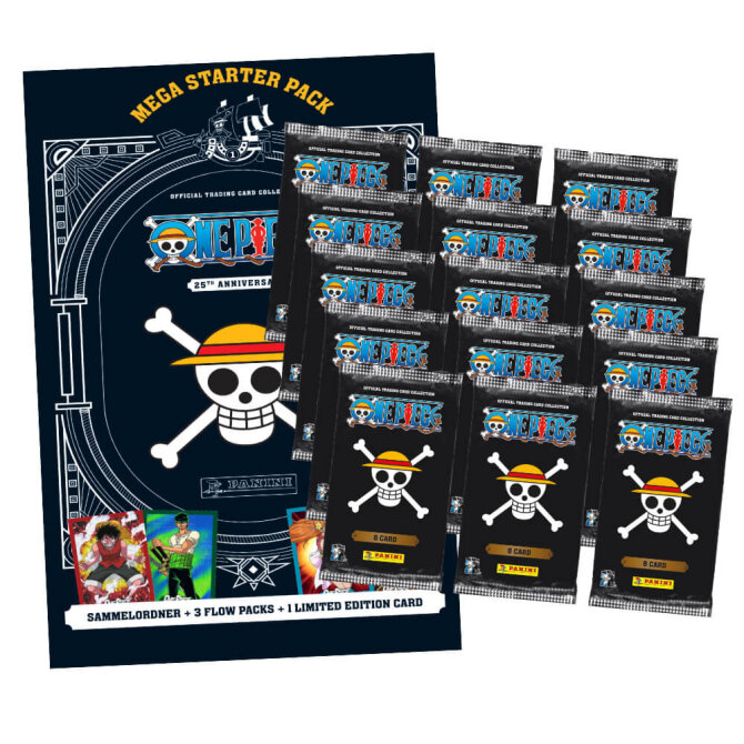 Panini One Piece Karten - Anniversary Sammelkarten (2025) - 1 Starter + 15 Booster