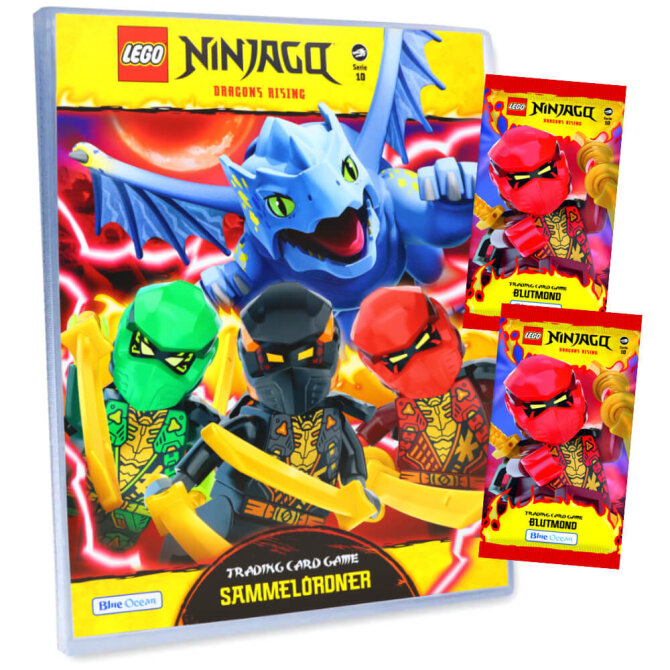 Ninjago Karten Trading Cards Serie 10 - BLUTMOND Sammelkarten (2025) - 1 Mappe + 2 Booster
