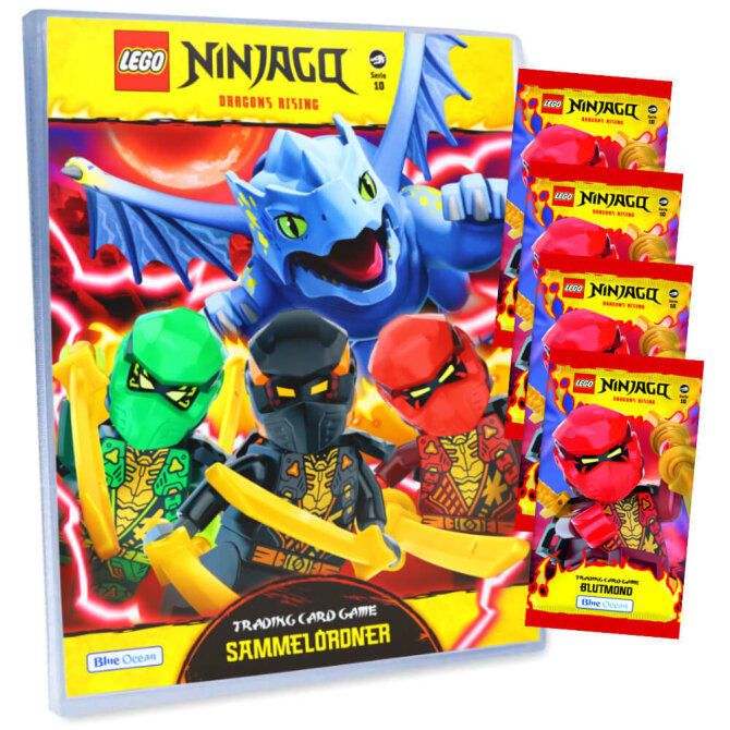 Ninjago Karten Trading Cards Serie 10 - BLUTMOND Sammelkarten (2025) - 1 Mappe + 4 Booster