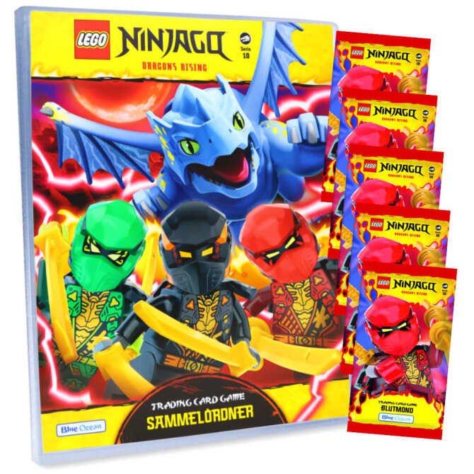 Ninjago Karten Trading Cards Serie 10 - BLUTMOND Sammelkarten (2025) - 1 Mappe + 5 Booster