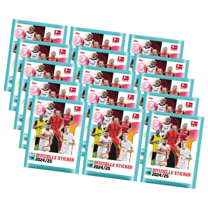 Topps Bundesliga Sticker 2025 - Fußball Sammelsticker - 15 Tüten
