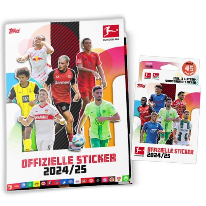 Topps Bundesliga Sticker 2025 - Fußball Sammelsticker - 1 Album + 1 Blister