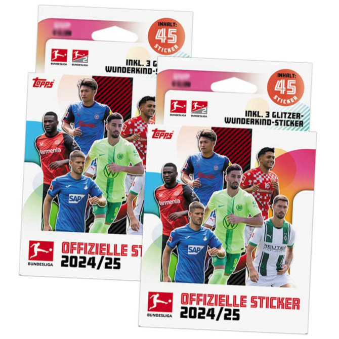 Topps Bundesliga Sticker 2025 - Fußball Sammelsticker - 2 Blister