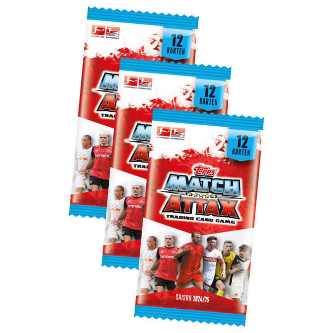 Topps Match Attax Bundesliga Karten - Saison 2025 - Sammelkarten - 3 Booster
