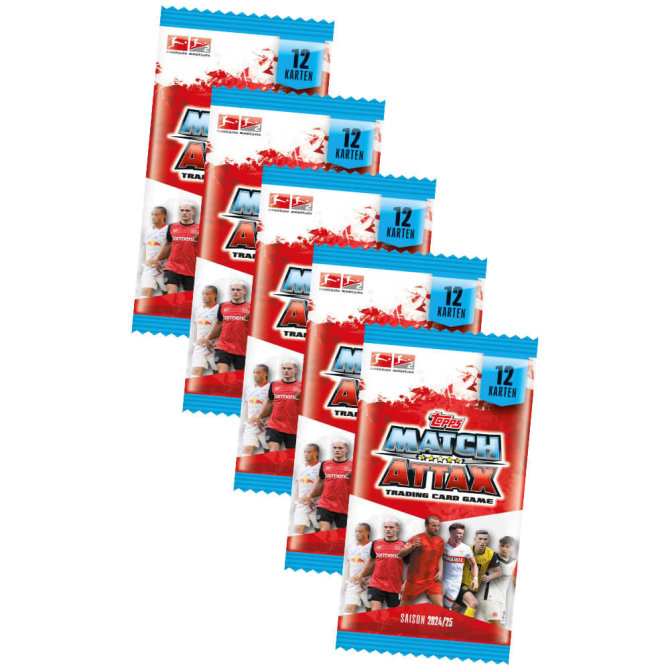 Topps Match Attax Bundesliga Karten - Saison 2025 - Sammelkarten - 5 Booster