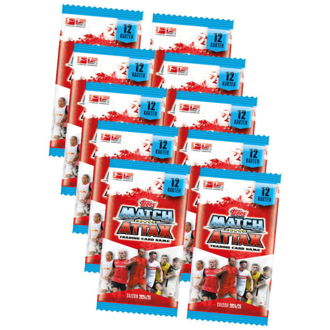 Topps Match Attax Bundesliga Karten - Saison 2025 - Sammelkarten - 10 Booster