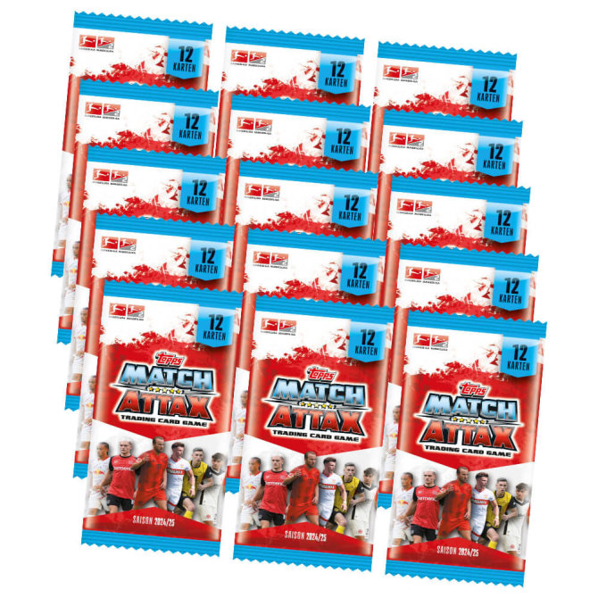 Topps Match Attax Bundesliga Karten - Saison 2025 - Sammelkarten - 15 Booster
