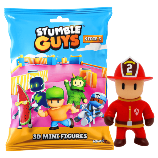 Stumble Guys 3D Sammelfiguren Serie 3 - Chrome Crystal - Figur 13. Fireman Torch