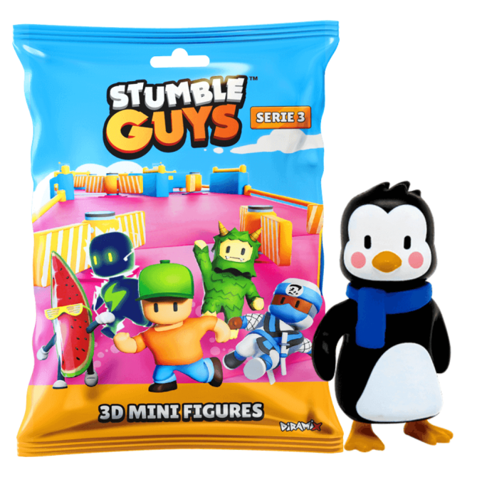 Stumble Guys 3D Sammelfiguren Serie 3 - Chrome Crystal - Figur 15. Willy Penguin