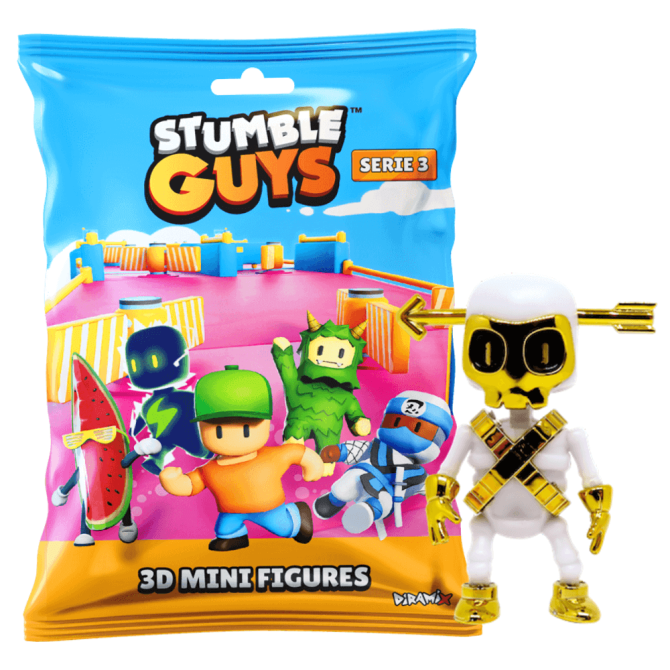 Stumble Guys 3D Sammelfiguren Serie 3 - Figur 23. Bonez McBling (Chrome)