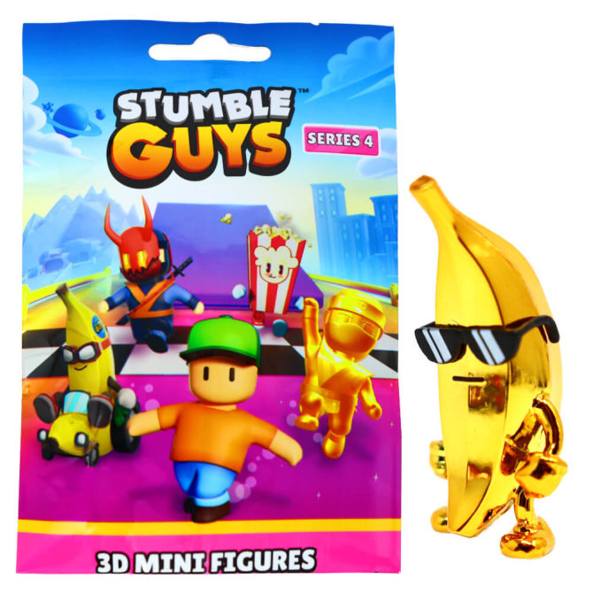 Stumble Guys 3D Sammelfiguren Serie 4 - Figur 22. Golden Banana (Chrome)